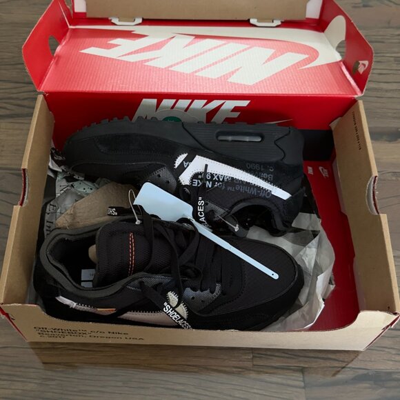 Nike X Off-White The 10: Air Max 90 "Black" sneakers Size 6 - Picture 3 of 4
